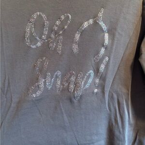 St. John's Bay Gray Long Sleeve Tee with Glitter Print